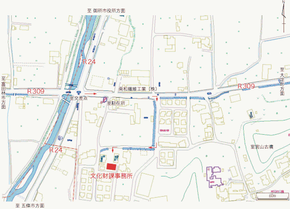 文化財事務所の地図