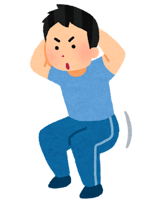 筋トレをする男性のイラスト