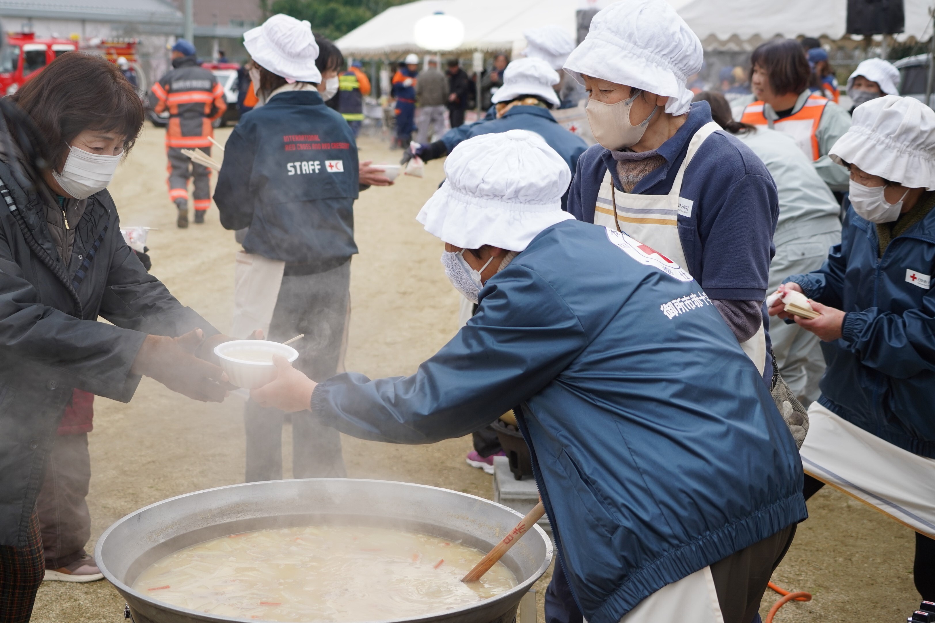 防災訓練での炊き出し