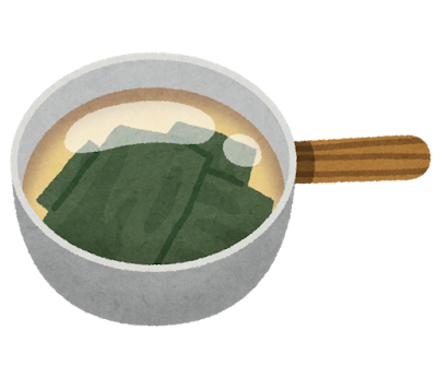 昆布だしを取っているイラスト