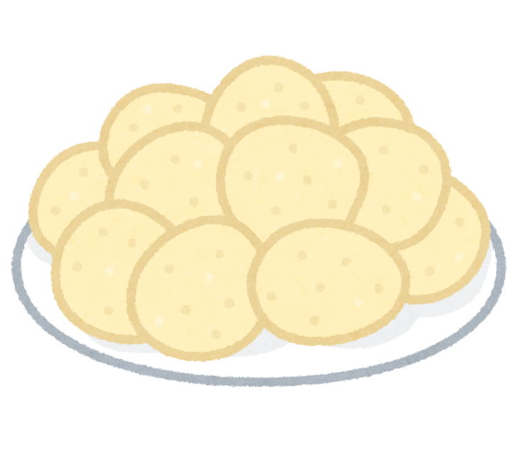 お皿に出したポテトチップスのイラスト