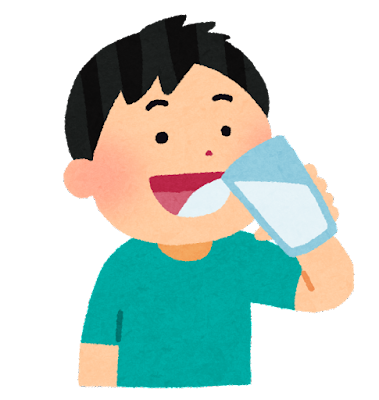 水を飲む男の子のイラスト