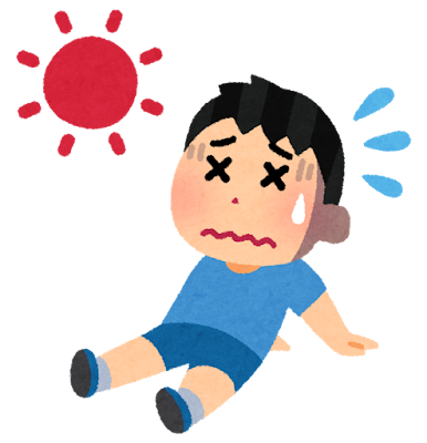 熱中症になりそうな男の人のイラスト