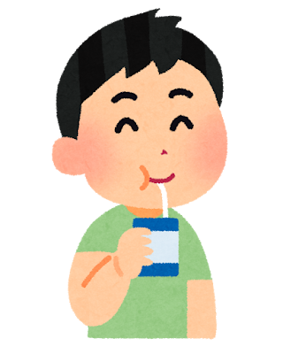 牛乳を飲む子供のイラスト