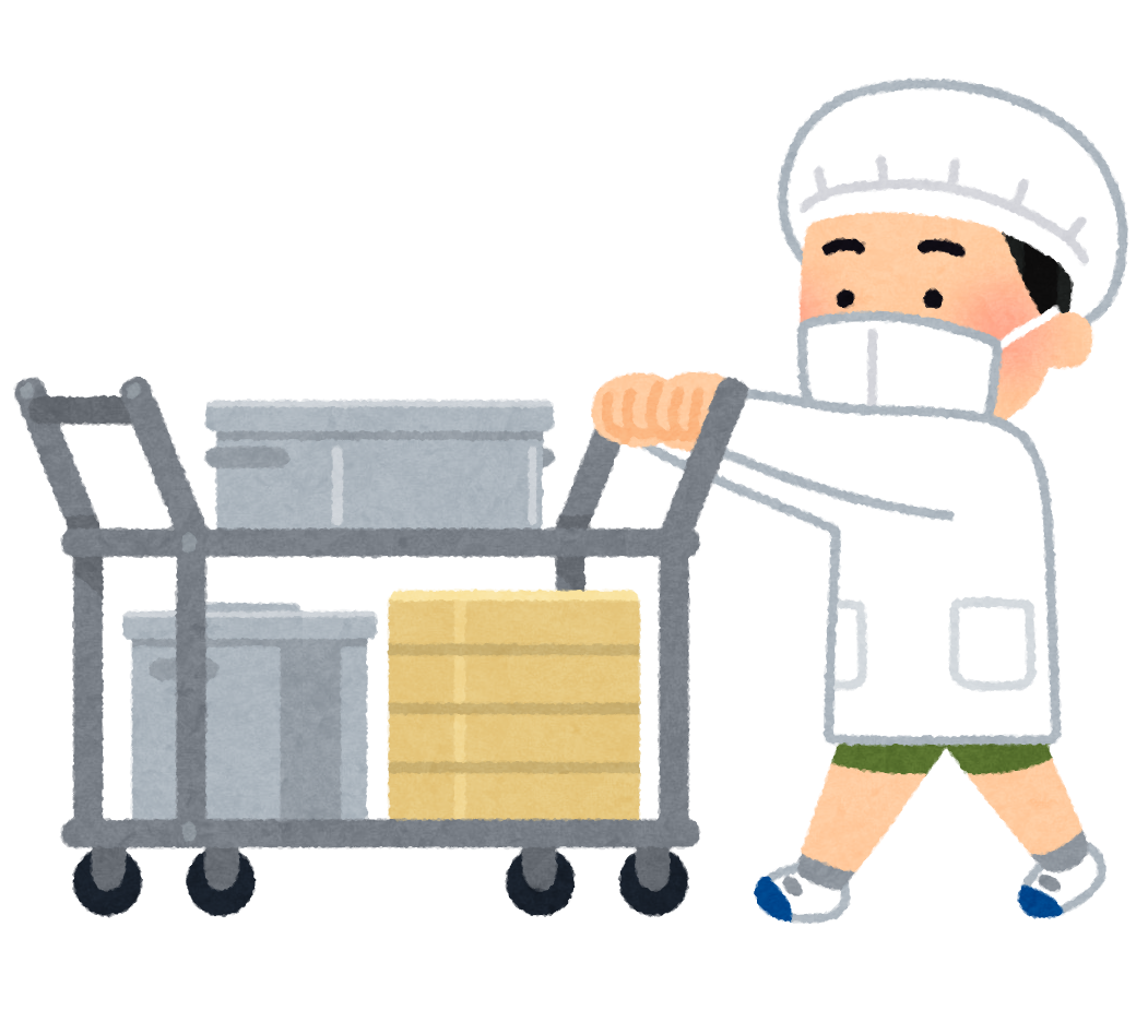 給食配膳のイラスト