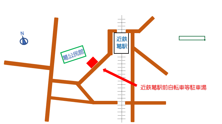 近鉄葛駅前自転車等駐車場の地図